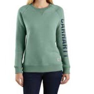 Carhartt Women's Midweight Graphic Crewneck Sweatshirt Light Sage Green